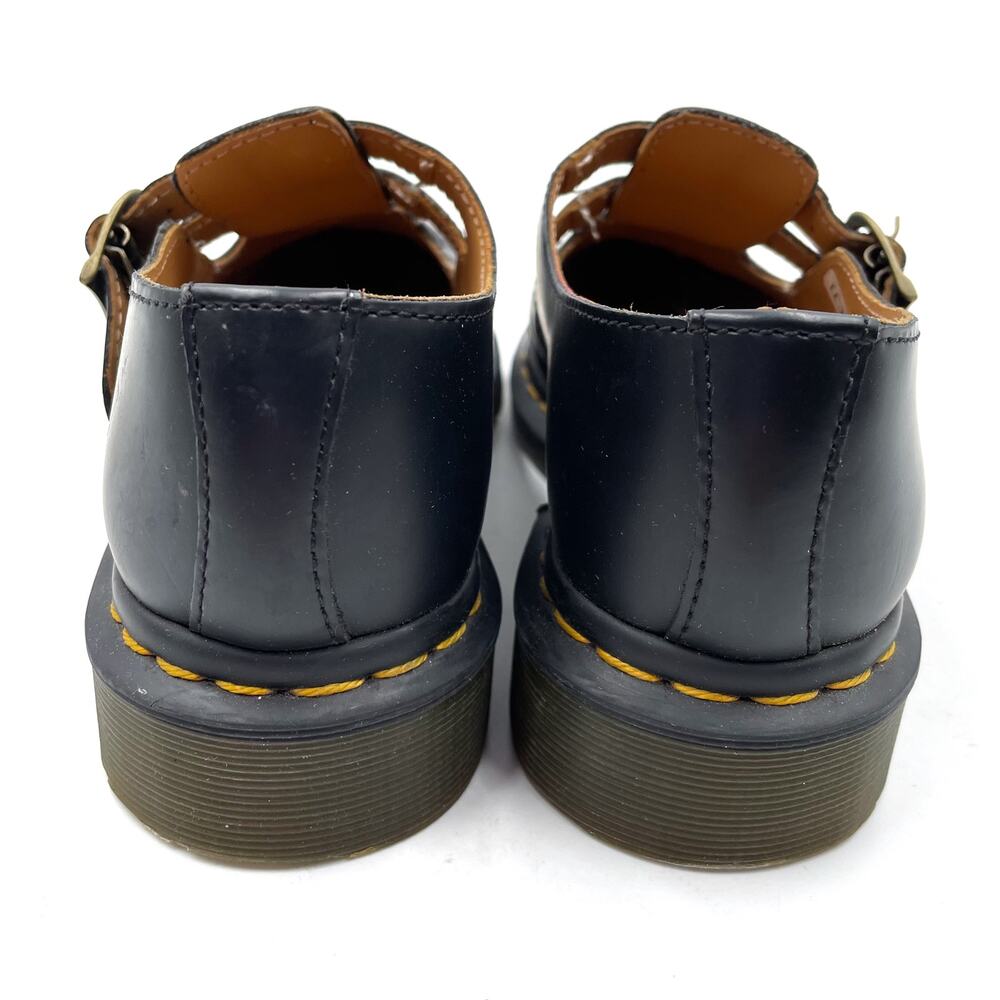 SOLD-Dr. Martens 12916 Mary Jane Loafers Black Leather Double Buckle Sz 6 - Picture 7 of 9